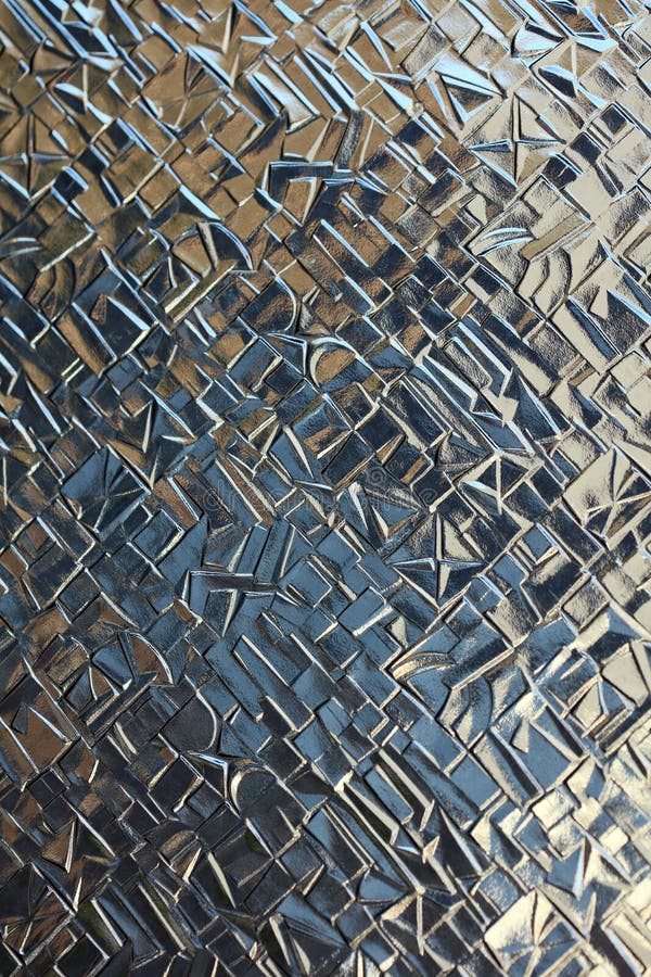 Windows Glass with Cubes and Triangles Decorated Background High