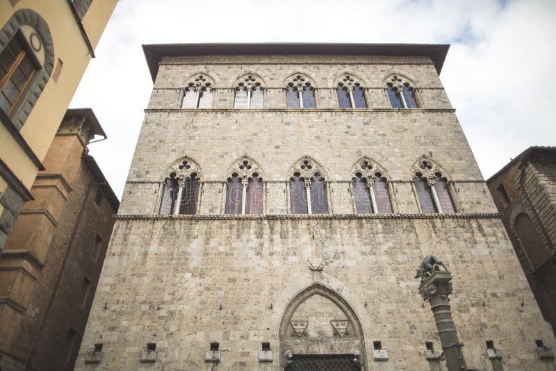 Windows in Gothic style on old building royalty free stock photo Windows in Gothic style on old building royalty free stock photo