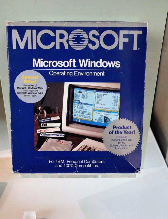 MIcrosoft Windows operating system, version1, c. 1985 royalty free stock image MIcrosoft Windows operating system, version1, c. 1985 royalty free stock image