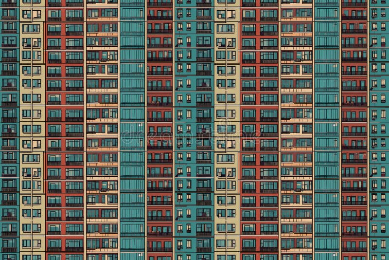 Windows of High-rise Buildings with Habitable Apartment, Concept of ...