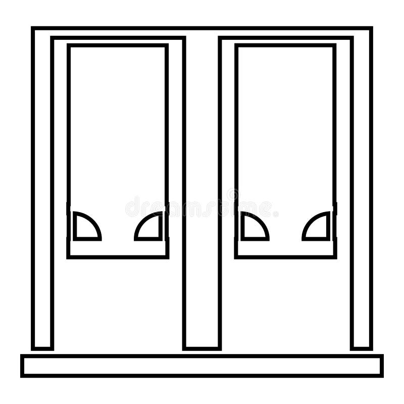 Windows icon, outline style vector illustration