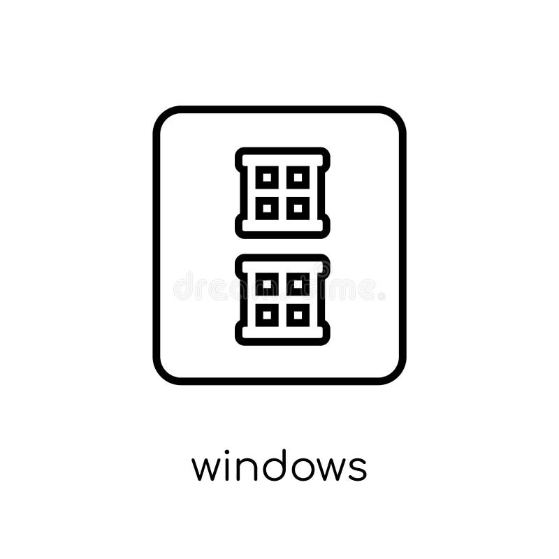 Windows icon. Trendy modern flat linear vector Windows icon on w royalty free illustration