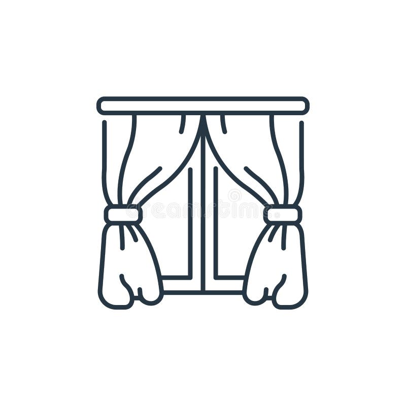 Windows icon vector from interior design concept. Thin line illustration of windows editable stroke. windows linear sign for use stock illustration