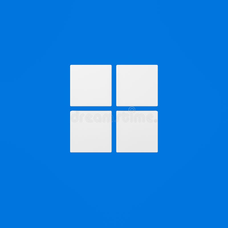 Windows Logo on Flat Blue Background Editorial Photography