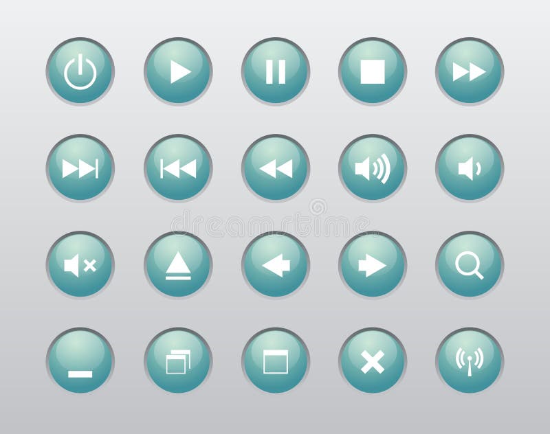 Windows and Media Player Navigation button stock illustration
