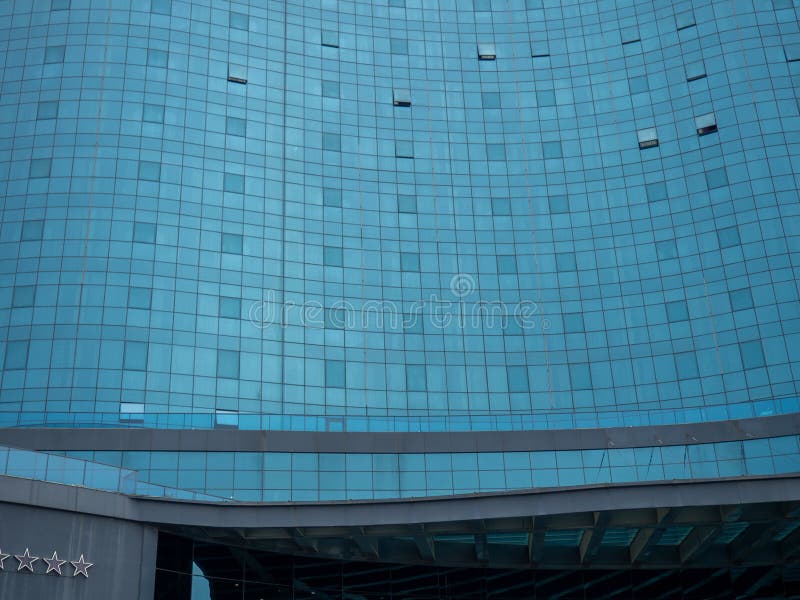 Windows of a Modern Hotel. Mirrored Blue Windows Editorial Stock Photo