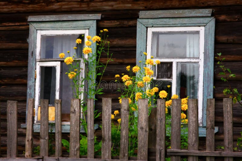 The windows of rural house