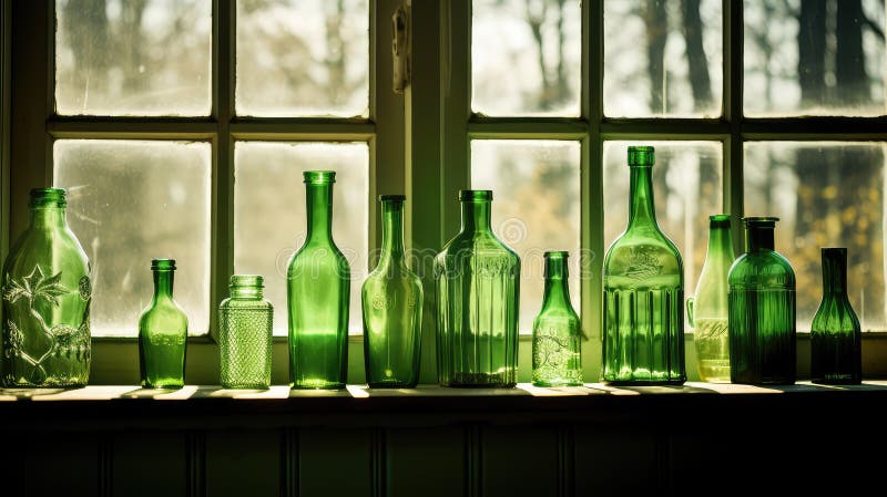Windowsill vintage green royalty free illustration
