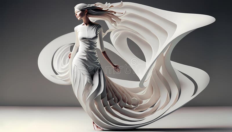 Winds of the Shape of the Twisting and Rotating Full Body White Woman ...