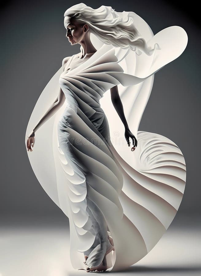 Winds of the Shape of the Twisting and Rotating Full Body White Woman ...