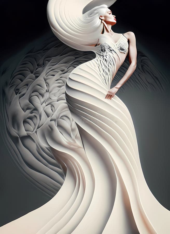 Winds of the Shape of the Twisting and Rotating Full Body White Woman ...