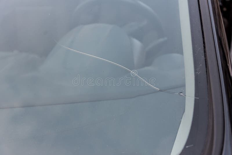Crack in windshield. stock image. Image of collision 40106635