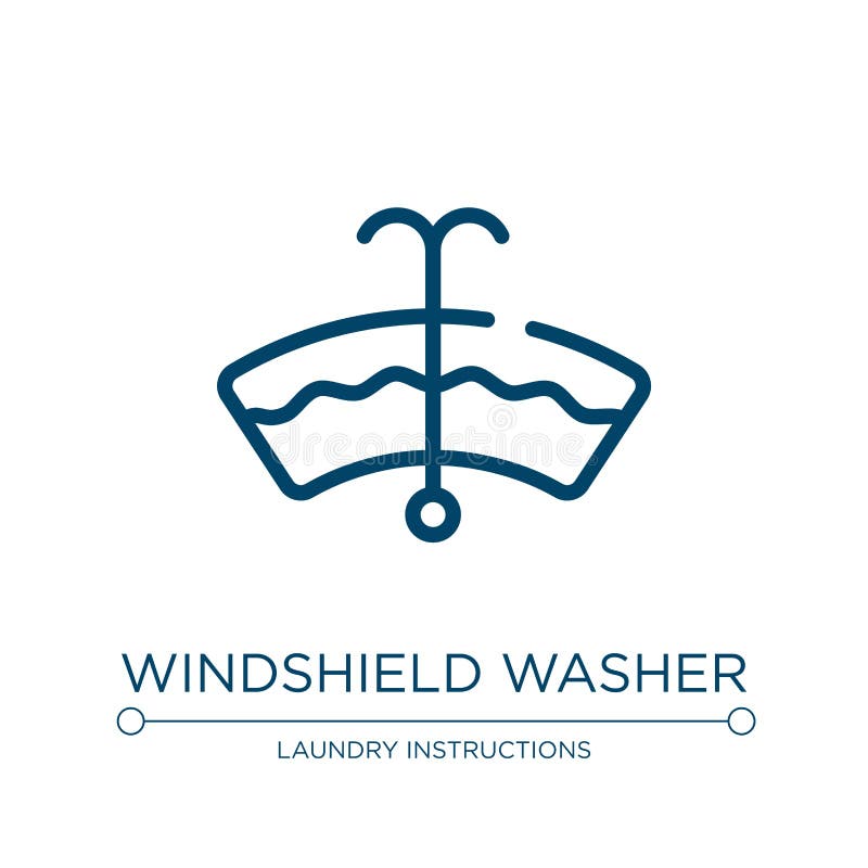 Windshield Washer Outline Vector Icon. Thin Line Black Windshield