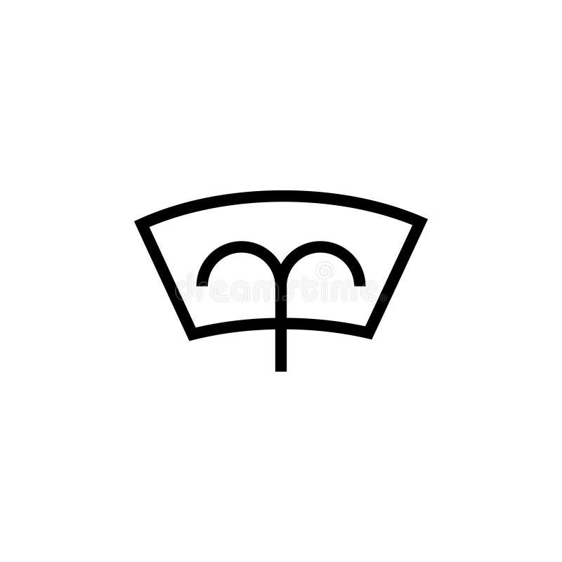 Windshield Wiper and Washer Flat Vector Icon royalty free illustration