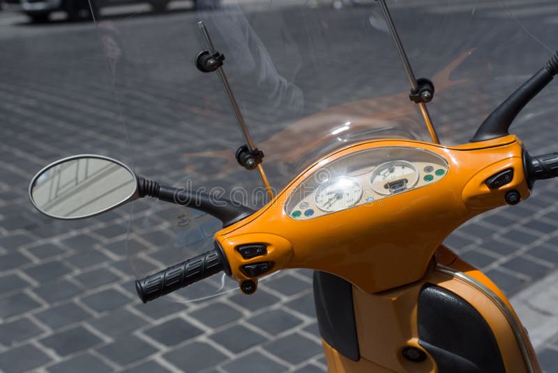 Windshield Yellow Motorcycle Stock Photo Image of board, instrument