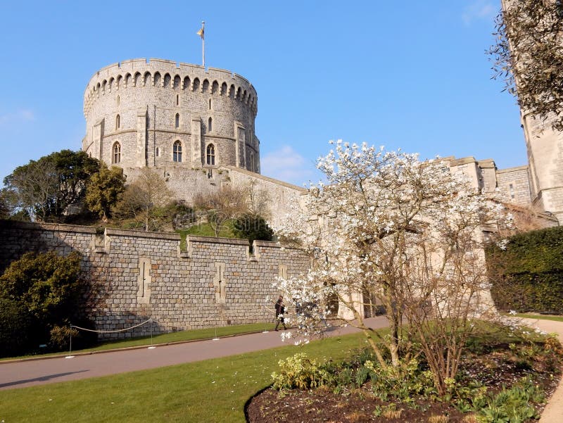 Windsor Castle - Koninklijk paleis - Ronde Toren - Windsor - Engeland - het Verenigd Koninkrijk stock foto's Windsor Castle - Koninklijk paleis - Ronde Toren - Windsor - Engeland - het Verenigd Koninkrijk stock foto's