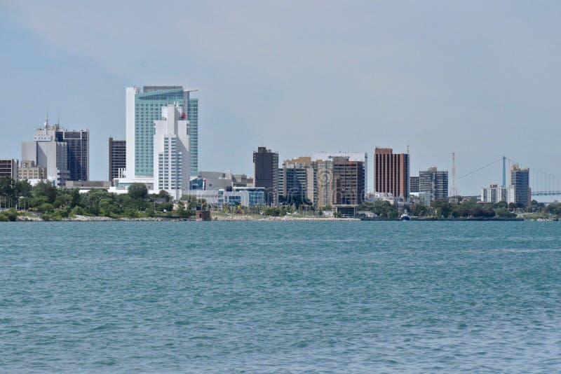Windsor, Ontario linia horyzontu zdjęcia stock Windsor, Ontario linia horyzontu zdjęcia stock