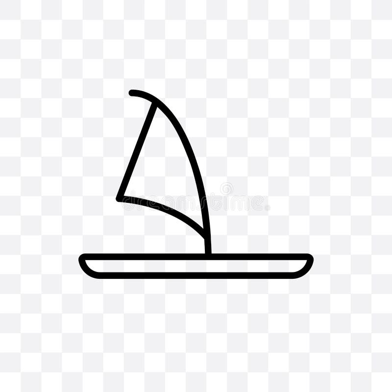 Windsurf Board vector linear icon isolated on transparent background, Windsurf Board transparency concept can be used for web and vector illustration Windsurf Board vector linear icon isolated on transparent background, Windsurf Board transparency concept can be used for web and vector illustration
