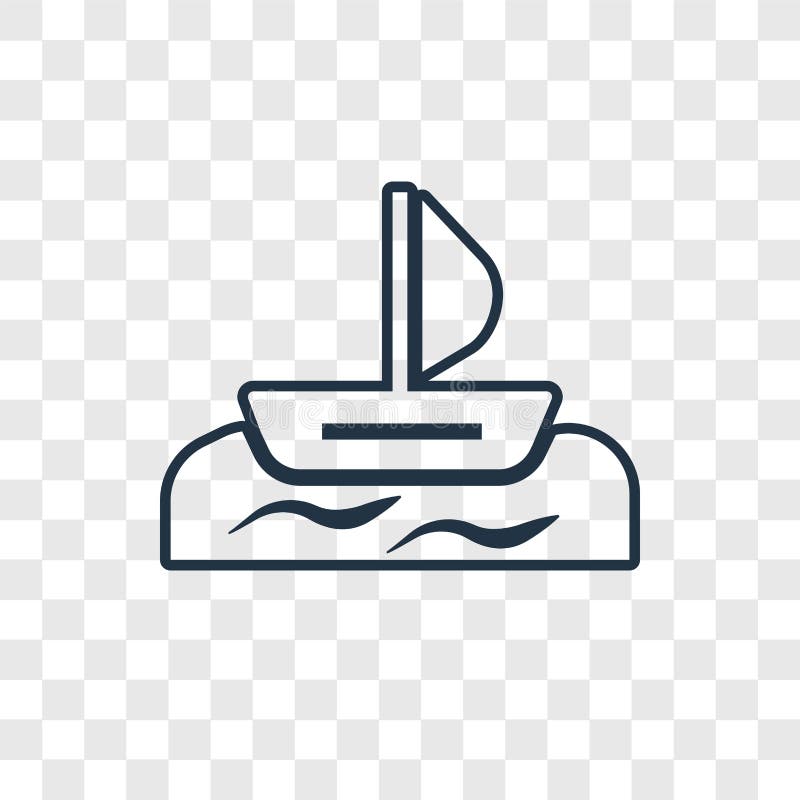 Windsurf el icono linear del vector del concepto aislado en la parte posterior transparente libre illustration