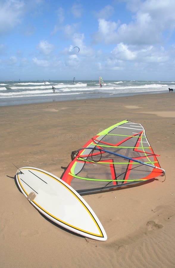 Windsurf Gear stock photo. Image of beach, board, sail 2887234