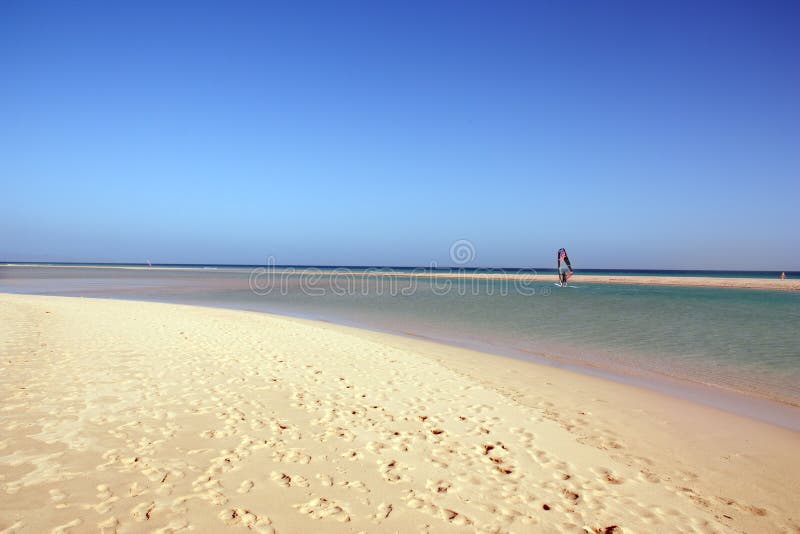 Windsurfer and amazing beach