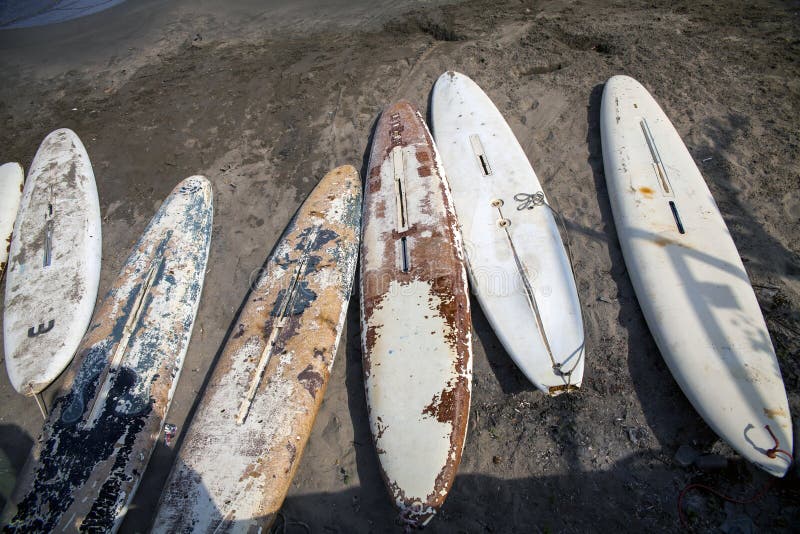 Windsurfing Boards on the Beach. Stock Image Image of beach, greek