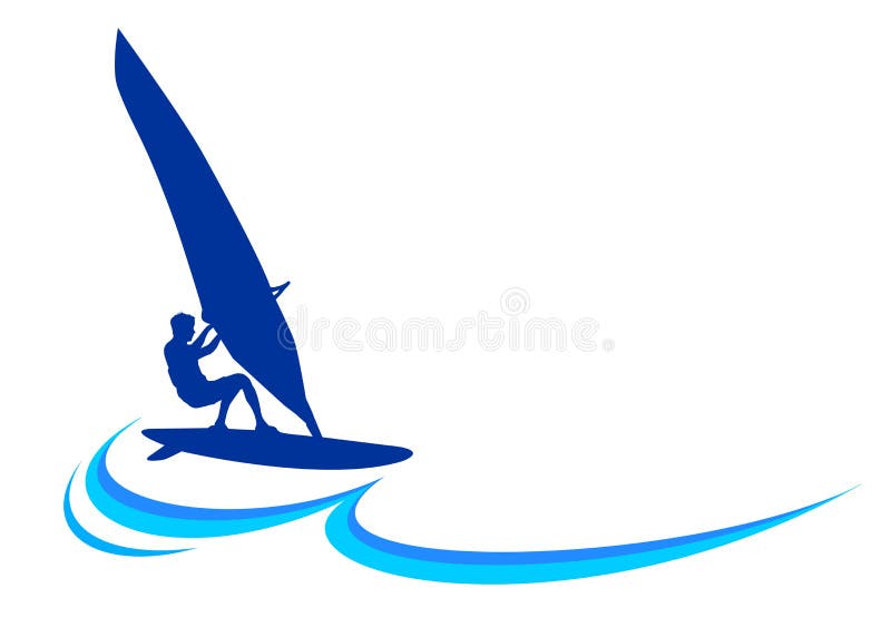 Windsurfing Sport Logo in Vector Quality. Stock Vector Illustration