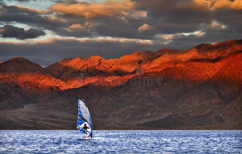 Windsurfing at the gulf of Eilat