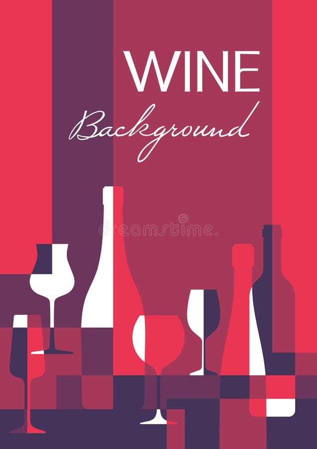 Wine Abstract Background in A4 Vertical Format. Wine Bottles and