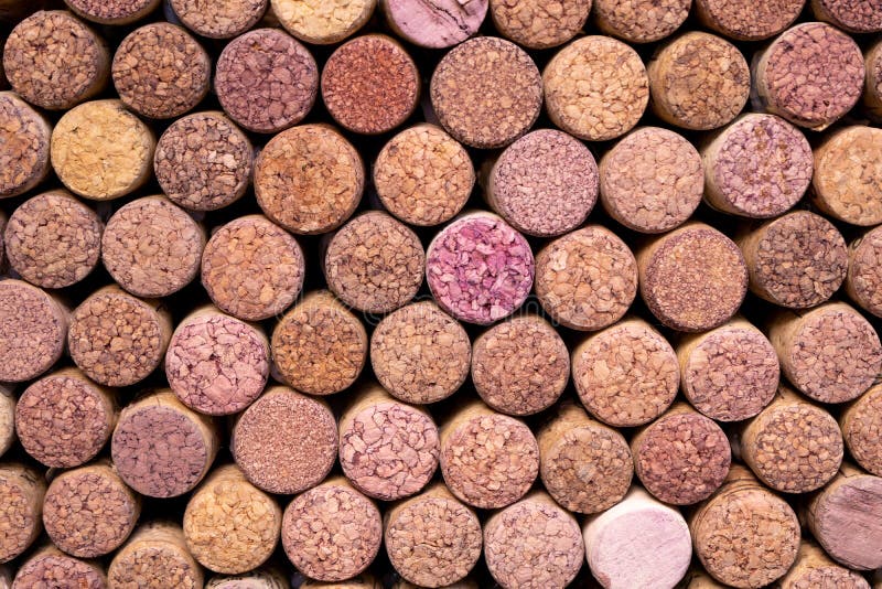 Wine Background. Lots of Bottle Caps. Bark Cork Stock Image Image of