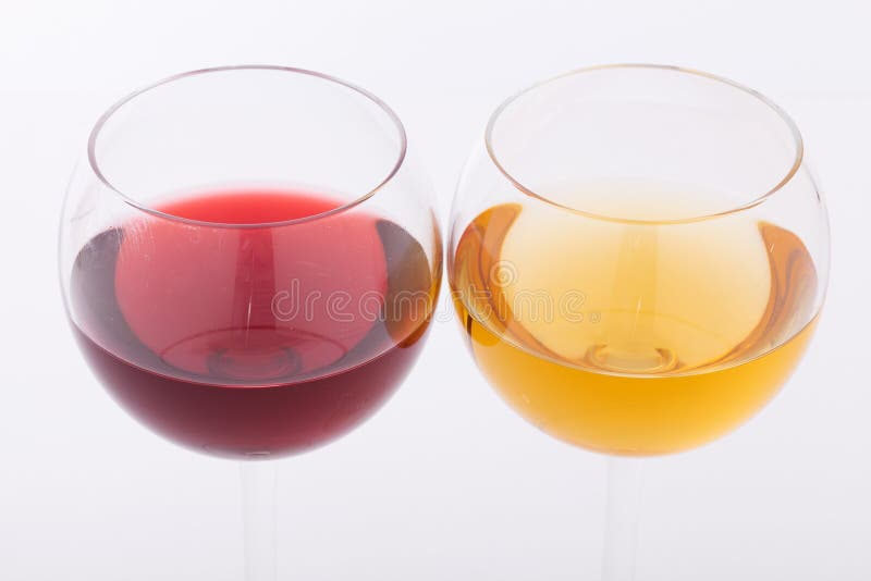 Wine bar, glasses of wine unusual perspective on