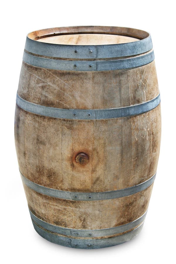 Wine barrel on white