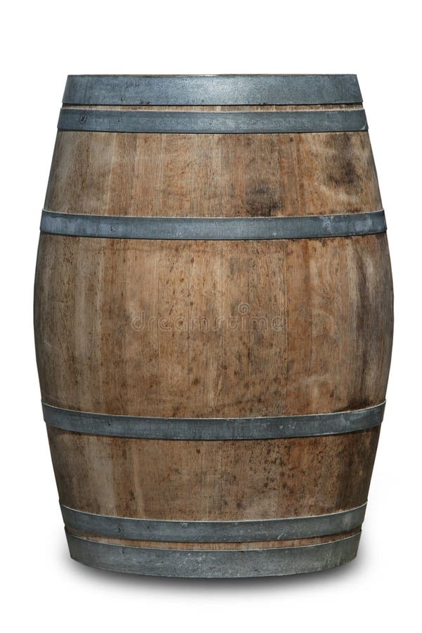 Wine barrel on white