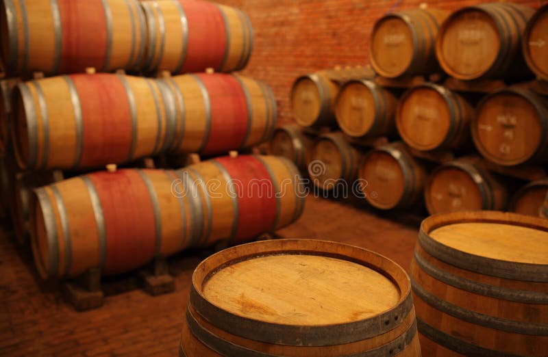 Barrel of wine in winery. stock photo. Image of barrel 37504150