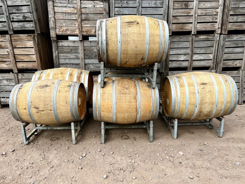 Wine Barrels at a Winery stock image. Image of shipping 246091059