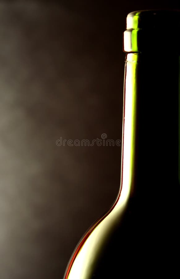 Wine bottle against a black background