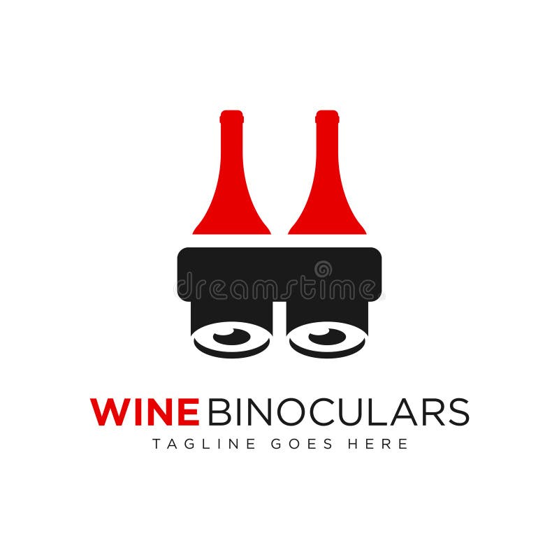 Wine bottle binocular logo vector vector illustration