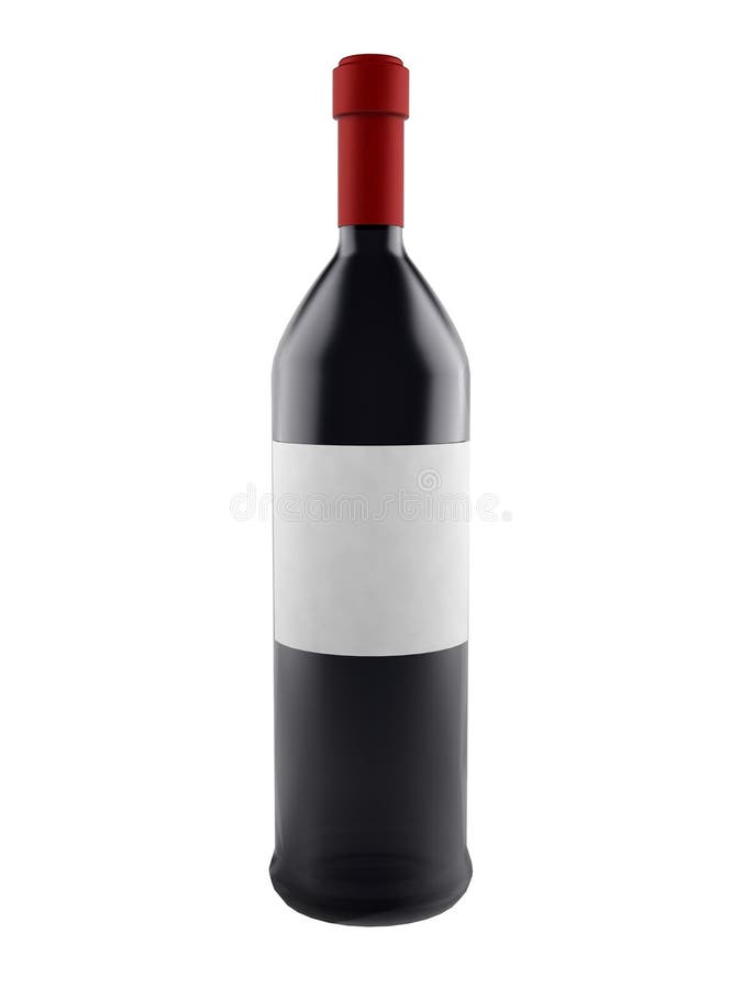 Wine bottle with blank label isolated