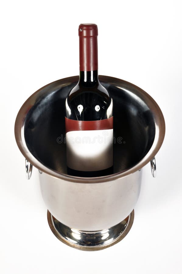 Wine bottle in bucket stock photo. Image of hessian, wine 10761548