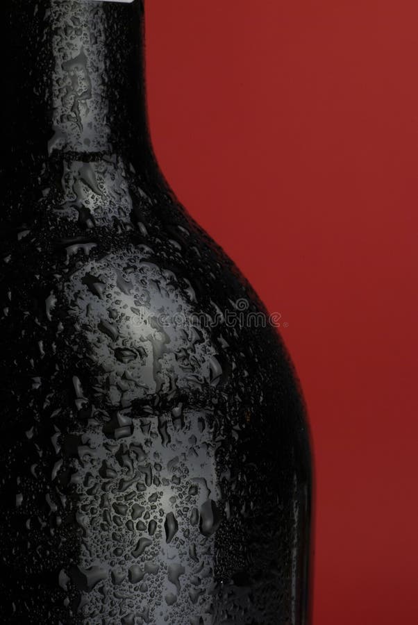 Wine bottle with condensation