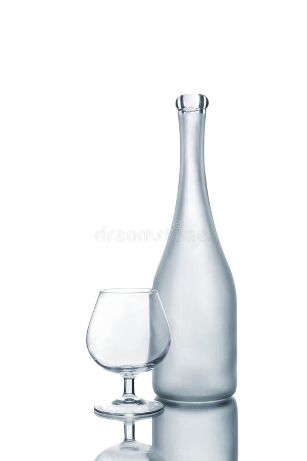 Wine bottle and glass