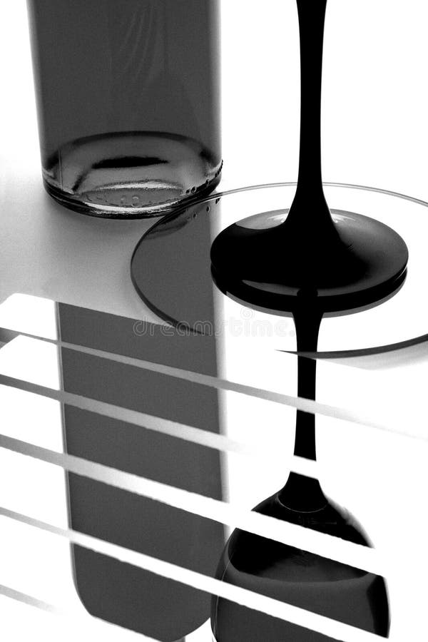 Wine Bottle & Glass Abstract