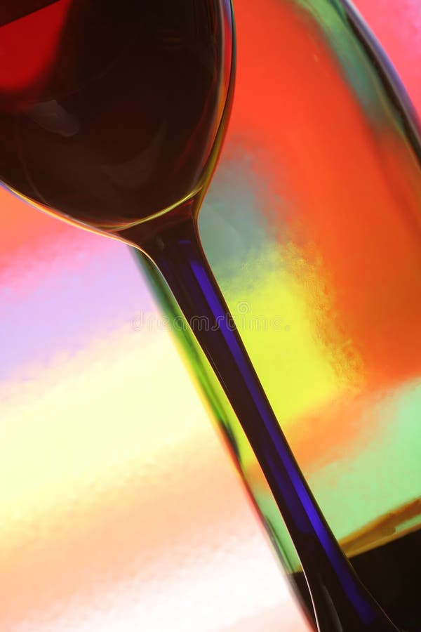 Wine Bottle & Glass Abstract