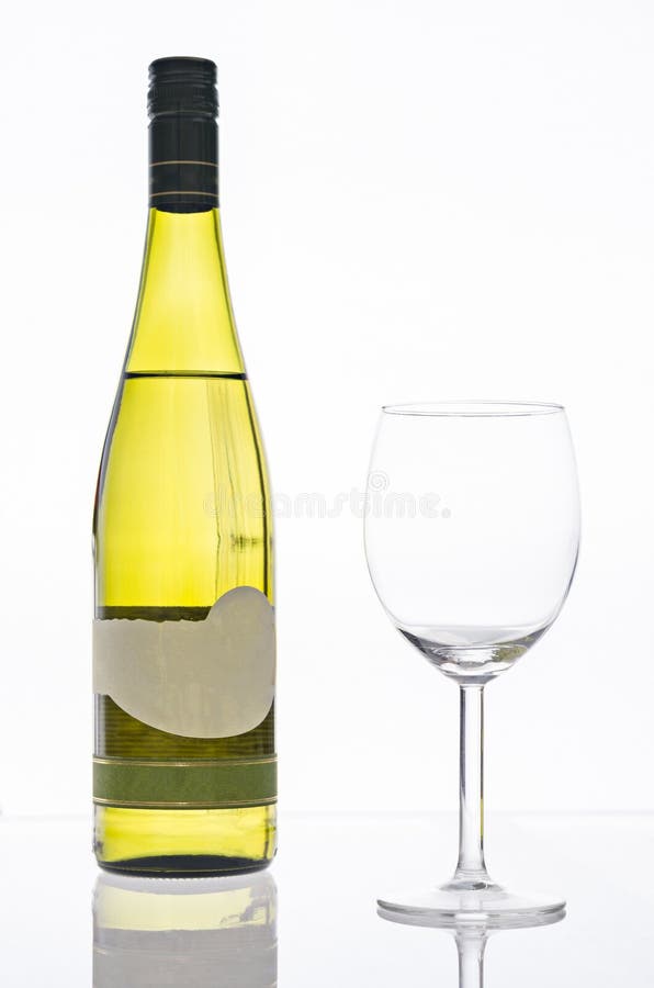 Wine Bottle and Glass Isolated Stock Image Image of bordeaux, elegant