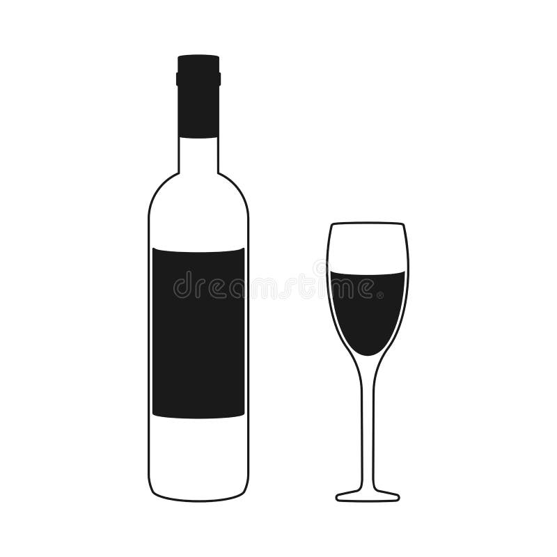 Wine Bottle and Glass Vector Stock Vector Illustration of celebration