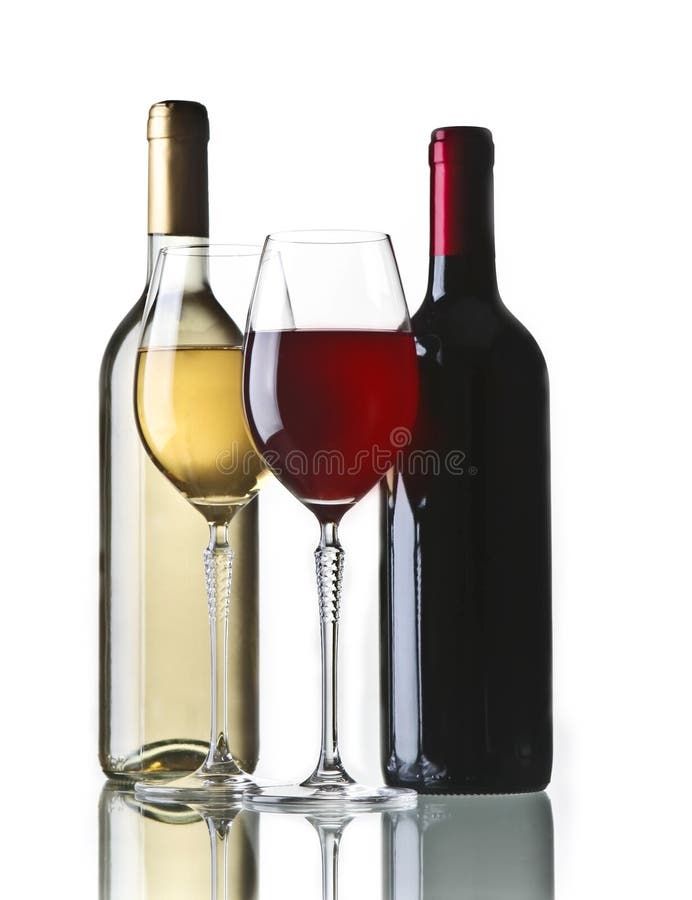 Wine bottle and glasses