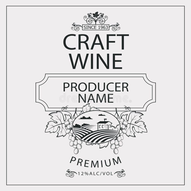 Wine bottle label stock vector. Illustration of branch 135741389