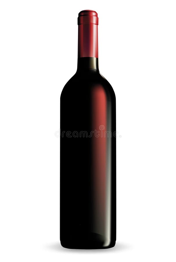 Wine Bottle and Glass Silhouette. Stock Vector - Illustration of