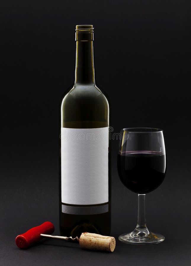 Wine bottle and wine in a glass