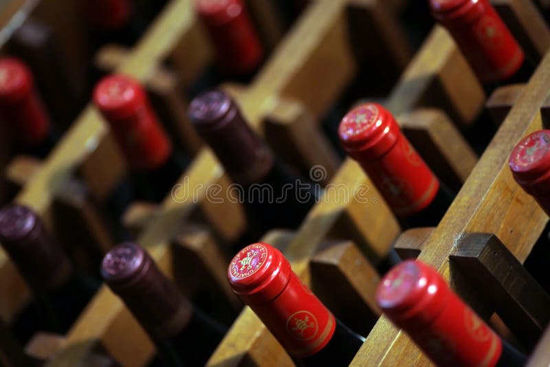 Bottles of red wine stock image. Image of wooden, bottles 52470115